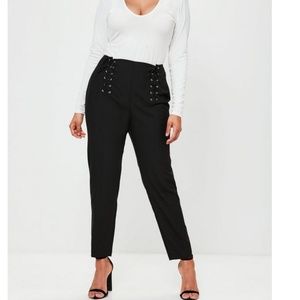 Missguided lace up highwasted dress pants